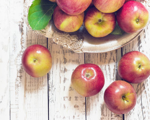 Fresh harvest of apples.Nature fruit concept.