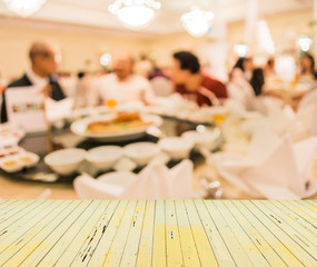 image of blur people on table dinning set