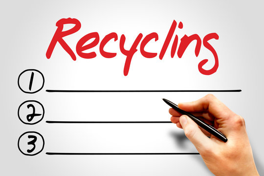 Recycling blank list, environmental concept