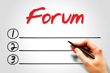 Forum blank list, business concept