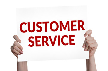 Customer Service card isolated on white background