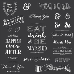 chalkboard wedding typography  © Giraphics