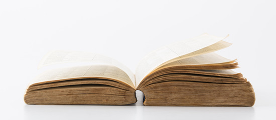 old book on white background