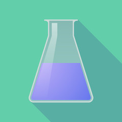 Long shadow purple chemical test tube flask