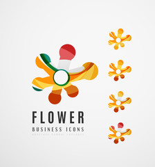 Set of abstract flower logo business icons