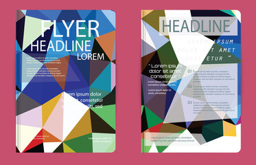 Set of Flyer, Brochure Design Templates. Geometric Triangular We