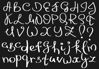 Unusual curved english alphabet.