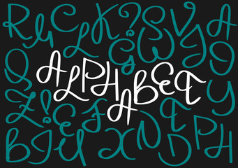 Unusual curved english uppercase alphabet.