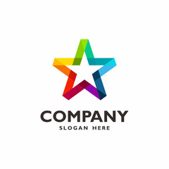 initial A M Colorfull Star Flat Logo Icon