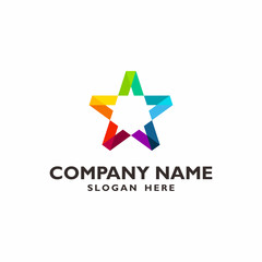 Initial A Colorfull Star Flat Logo Icon