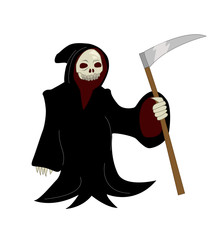 Vector cartoon illustration of a Grim Reaper
