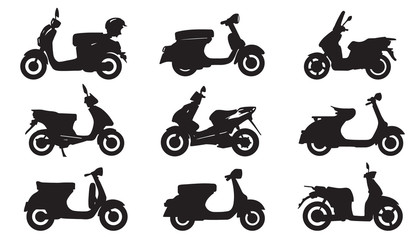moped silhouettes