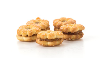 coconut biscuit with pineapple jam