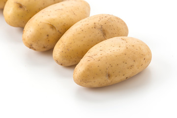 Fototapeta na wymiar fresh potato on white background