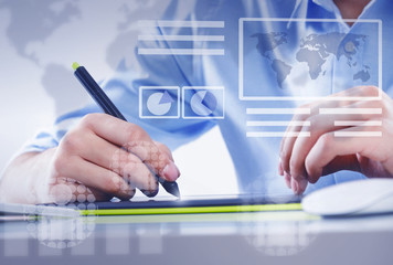 Graphic designer at work