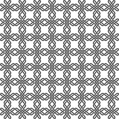 Seamless pattern of intersecting braids with swatch for filling. Celtic ornament texture. Fashion geometric background for web or printing design.