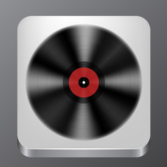 Music App Icon with Vinyl Record