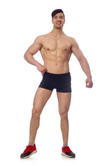 Muscular man isolated on the white background