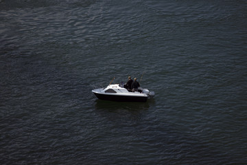 Fototapeta premium Two men in a boat