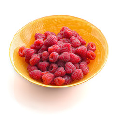 raspberries on a plate