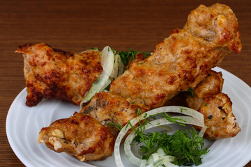 Grilled kebab meat