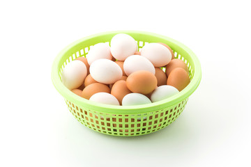 egg in plastic basket