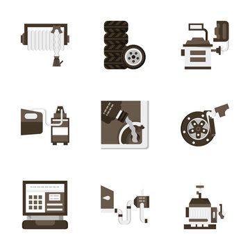 Flat style car service vector icons