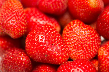 Strawberries arranged on the display