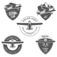 Light and RC airplane related emblems, labels and design elements © ivanbaranov