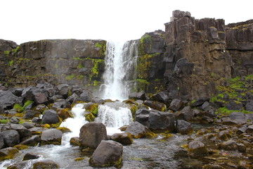 Wasserfall im Nationalpark Thingvellir auf Island