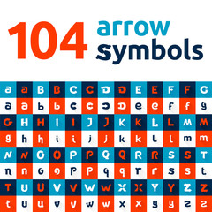 Arrows letters set.