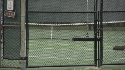 Children at a tennis camp