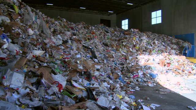Piles of trash waste