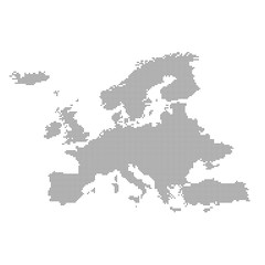 Fototapeta na wymiar Detailed map of Europe in the dot. Vector illustration
