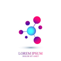 Modern logotype icon dna and molecule. Vector template for