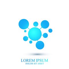 Modern logotype icon dna and molecule. Vector template for