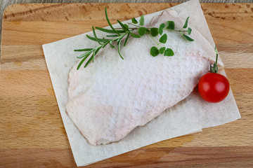 Raw duck breast