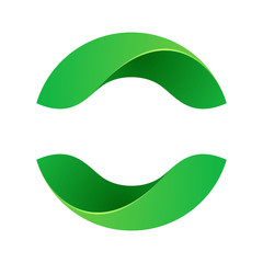 Abstract sphere green leaf logo