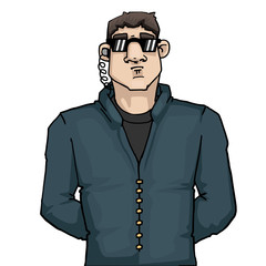 Security man, isolated on white