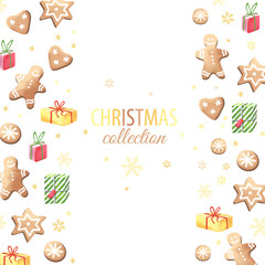 Fototapeta premium Christmas gingerbreads and gifts.