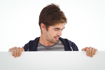 Man holding billboard