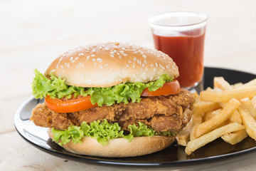 crispy chicken burger