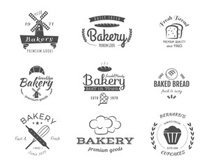 Fototapeta premium Set of bakery labels, icons, badges and design elements, symbols