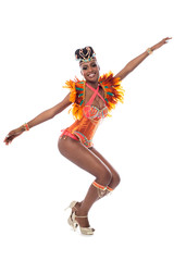 Samba dancer showing her dance move