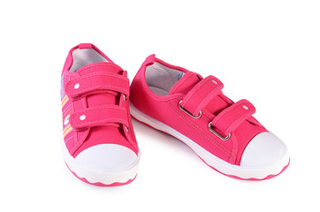 Children's stylish sneakers isolated on white