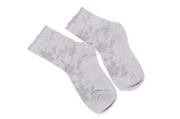 Children's socks isolated on white background