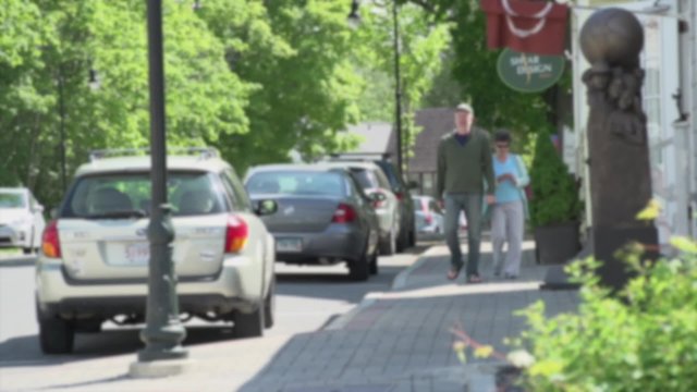 People moving through the city