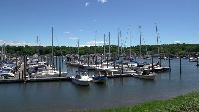 Vessels docked in the harbor