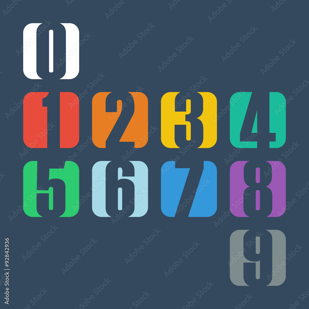 Poster numbers set. design vector illustration.