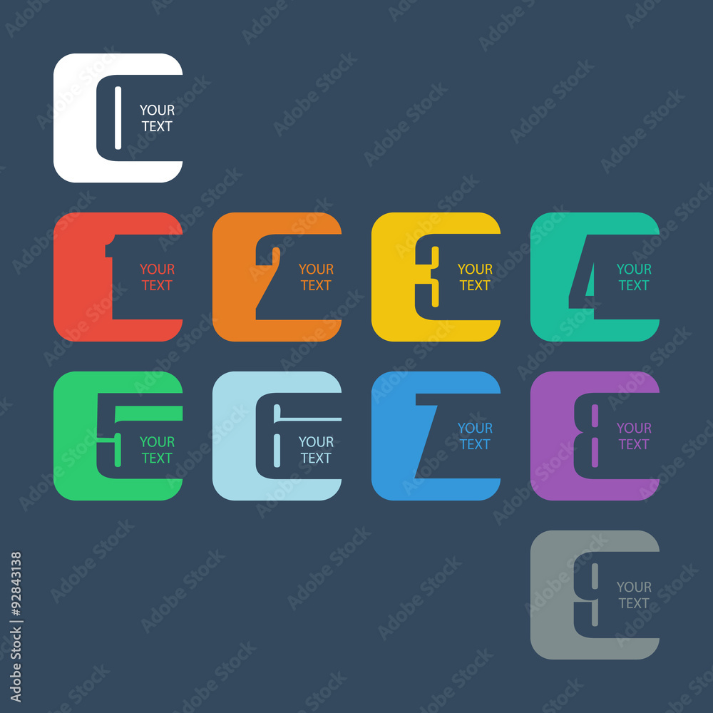 Aufkleber numbers set. design vector illustration.